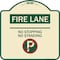 Signmission Fire Lane No Stopping No Standing W/ No Parking Heavy-Gauge Aluminum Sign, 18" x 18", TG-1818-24002 A-DES-TG-1818-24002 - alternate 1